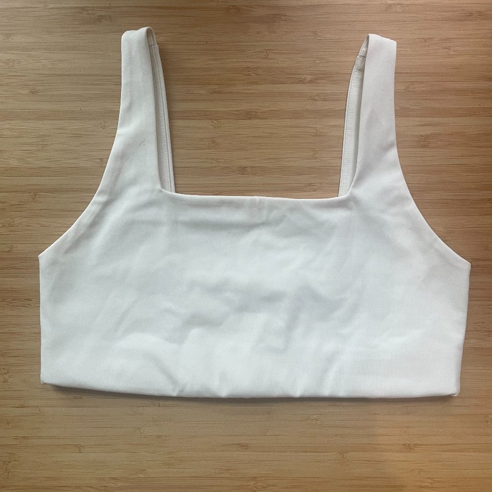 Girlfriend Collective Tommy Cropped Bra - Ivory